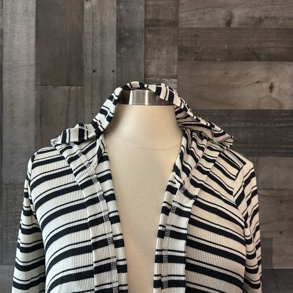 Anthropologie Splendid cascading cardigan small hoodie stripes whimsigoth fall - Picture 3 of 13